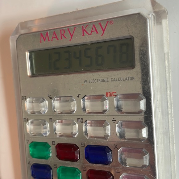 Vintage 1990’s Mary Kay cosmetics calculator bedazzled keys electronic silver - Picture 3 of 4